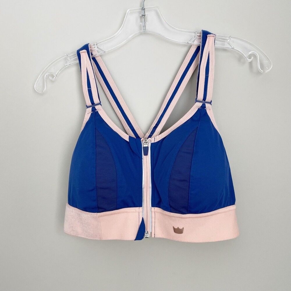 Shefit Size Luxe Blue Pink Cross Back High Impact Sports Bra